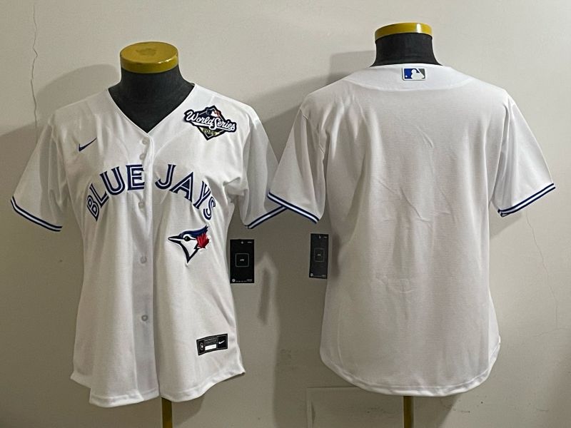 Women 2025 Nike Toronto Blue Jays Blank White Game MLB Jersey 03->women mlb jersey->Women Jersey